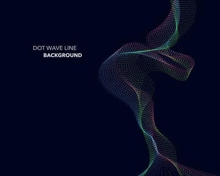 Elegant abstract vector dot wave line futuristic style background template Illustrazione stock