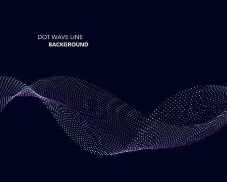 Elegant abstract vector dot wave line futuristic style background template Stock Illustration