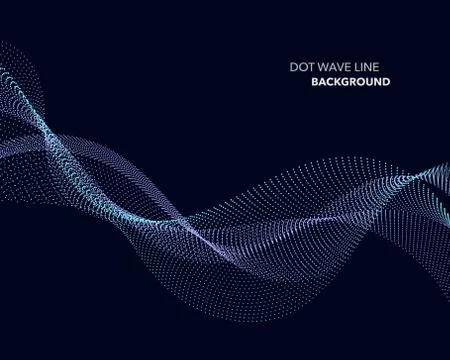 Elegant abstract vector dot wave line futuristic style background template Stock Illustration