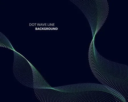 Elegant abstract vector dot wave line futuristic style background template Stock Illustration
