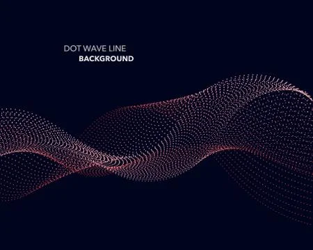 Elegant abstract vector dot wave line futuristic style background template Stock Illustration