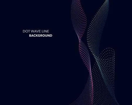 Elegant abstract vector dot wave line futuristic style background template Stock Illustration