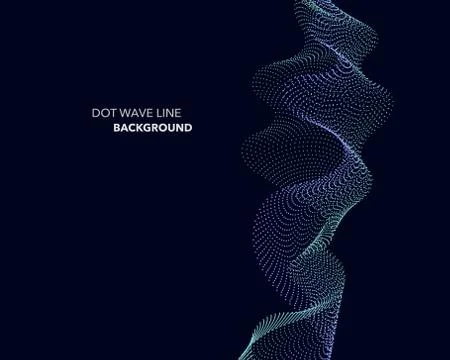 Elegant abstract vector dot wave line futuristic style background template Stock Illustration