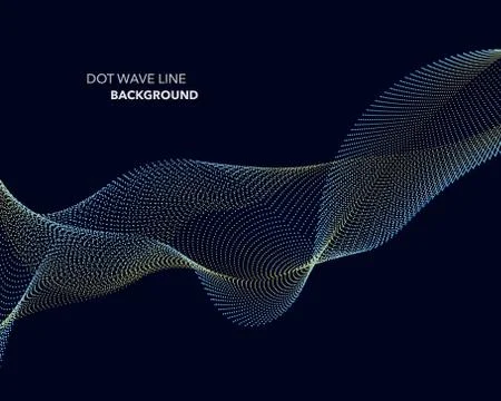 Elegant abstract vector dot wave line futuristic style background template Stock Illustration