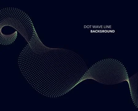 Elegant abstract vector dot wave line futuristic style background template Illustrazione stock