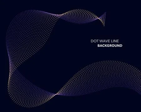 Elegant abstract vector dot wave line futuristic style background template Stock Illustration
