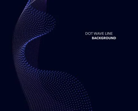 Elegant abstract vector dot wave line futuristic style background template 스톡 일러스트