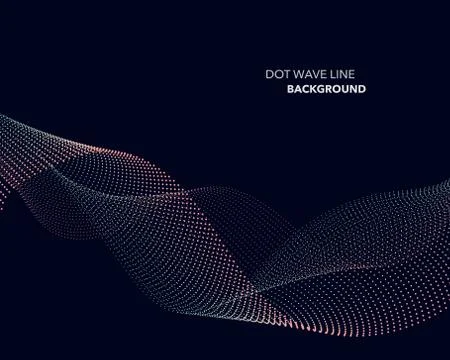 Elegant abstract vector dot wave line futuristic style background template Stock Illustration