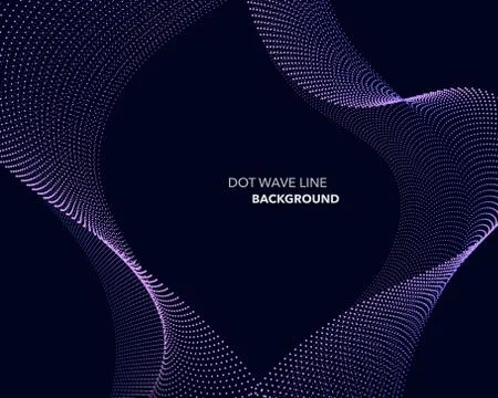 Elegant abstract vector dot wave line futuristic style background template Stock Illustration