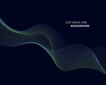 Elegant abstract vector dot wave line futuristic style background template Stock Illustration