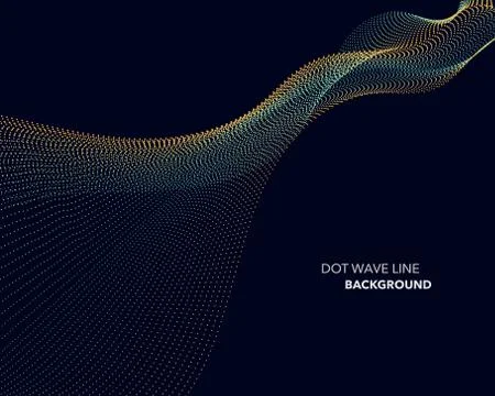 Elegant abstract vector dot wave line futuristic style background template Stock Illustration