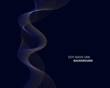 Elegant abstract vector dot wave line futuristic style background template Stock Illustration