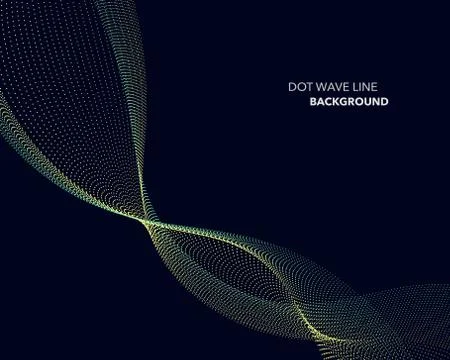 Elegant abstract vector dot wave line futuristic style background template Illustrazione stock