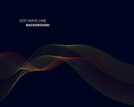 Elegant abstract vector dot wave line futuristic style background template Stock Illustration