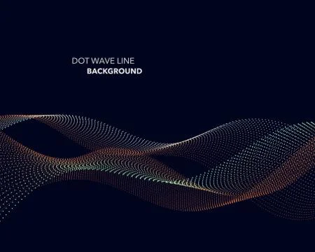 Elegant abstract vector dot wave line futuristic style background template イラスト素材