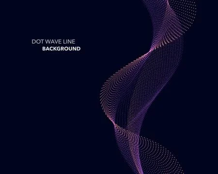 Elegant abstract vector dot wave line futuristic style background template Illustrazione stock