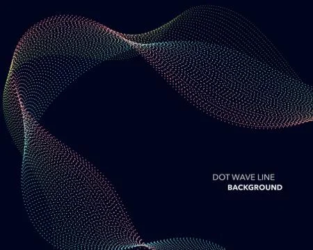 Elegant abstract vector dot wave line futuristic style background template Stock Illustration