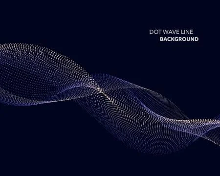 Elegant abstract vector dot wave line futuristic style background template Illustrazione stock
