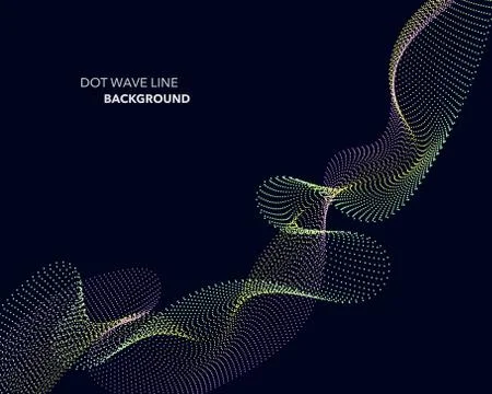 Elegant abstract vector dot wave line futuristic style background template Stock Illustration