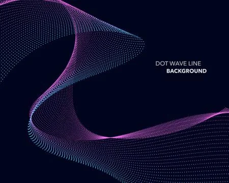 Elegant abstract vector dot wave line futuristic style background template Stock Illustration