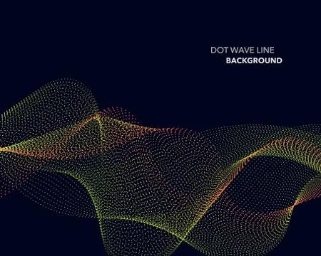Elegant abstract vector dot wave line futuristic style background template Stock Illustration