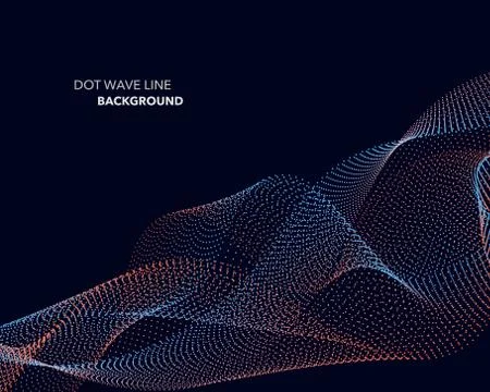 Elegant abstract vector dot wave line futuristic style background template Stock Illustration