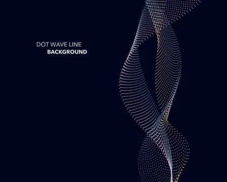 Elegant abstract vector dot wave line futuristic style background template Stock Illustration