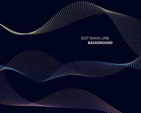 Elegant abstract vector dot wave line futuristic style background template イラスト素材
