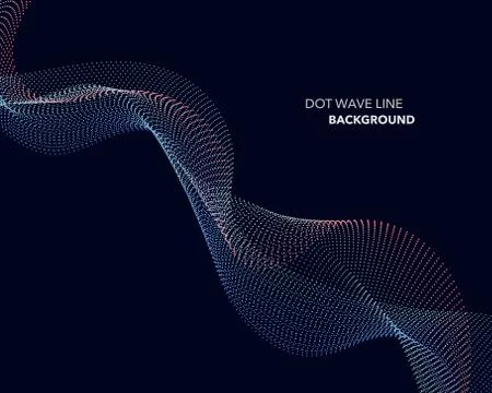 Elegant abstract vector dot wave line futuristic style background template Illustrazione stock