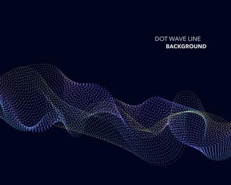 Elegant abstract vector dot wave line futuristic style background template Stock Illustration
