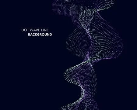 Elegant abstract vector dot wave line futuristic style background template Stock Illustration