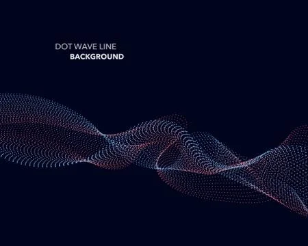 Elegant abstract vector dot wave line futuristic style background template Stock Illustration