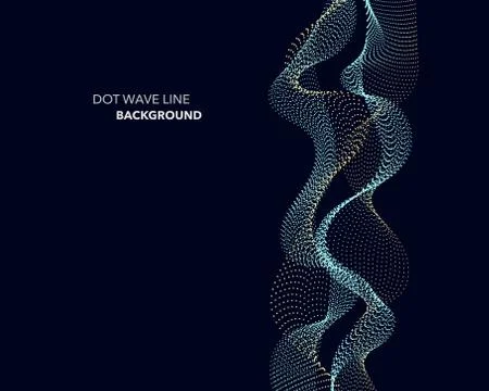 Elegant abstract vector dot wave line futuristic style background template Stock Illustration