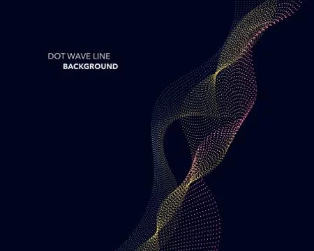 Elegant abstract vector dot wave line futuristic style background template Stock Illustration