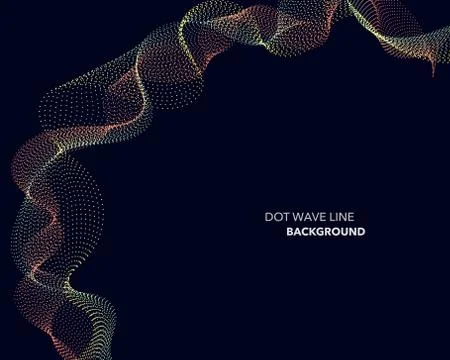 Elegant abstract vector dot wave line futuristic style background template Illustrazione stock