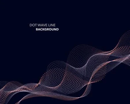 Elegant abstract vector dot wave line futuristic style background template Stock Illustration