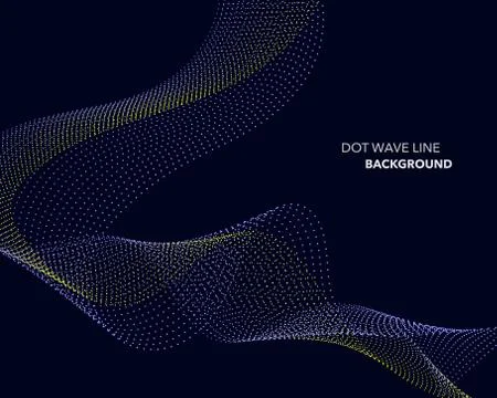 Elegant abstract vector dot wave line futuristic style background template Stock Illustration
