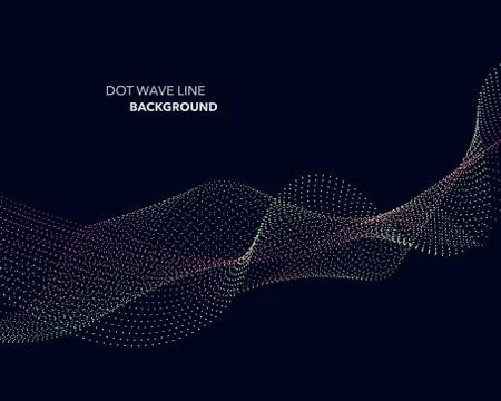Elegant abstract vector dot wave line futuristic style background template Illustrazione stock