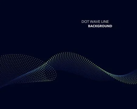 Elegant abstract vector dot wave line futuristic style background template Stock Illustration