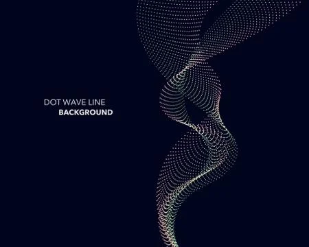 Elegant abstract vector dot wave line futuristic style background template Stock Illustration
