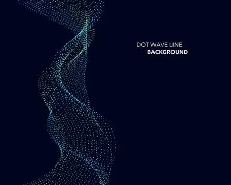 Elegant abstract vector dot wave line futuristic style background template Stock Illustration