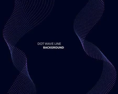 Elegant abstract vector dot wave line futuristic style background template Stock Illustration