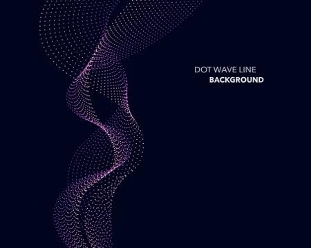 Elegant abstract vector dot wave line futuristic style background template Stock Illustration