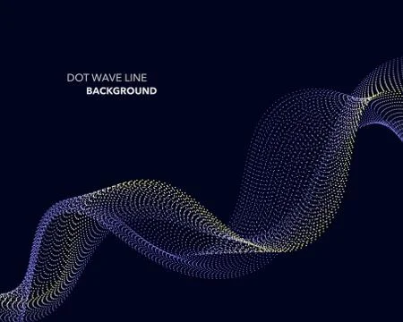 Elegant abstract vector dot wave line futuristic style background template Stock Illustration
