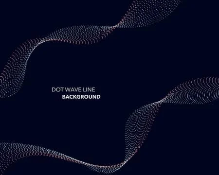 Elegant abstract vector dot wave line futuristic style background template Stock Illustration