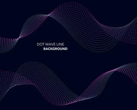 Elegant abstract vector dot wave line futuristic style background template 스톡 일러스트