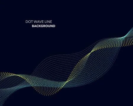 Elegant abstract vector dot wave line futuristic style background template 스톡 일러스트