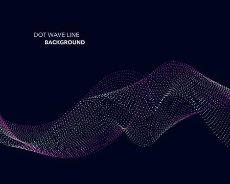 Elegant abstract vector dot wave line futuristic style background template Stock Illustration