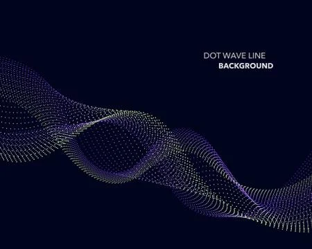 Elegant abstract vector dot wave line futuristic style background template Stock Illustration