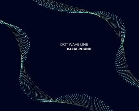 Elegant abstract vector dot wave line futuristic style background template Stock Illustration